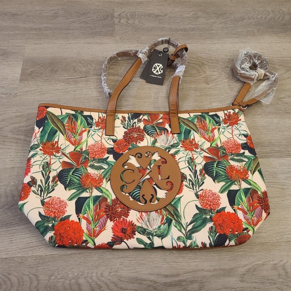 CHRISTIAN LACROIX Floral Plant Genivive Tote NWT - Beauti Multicolor Bag
